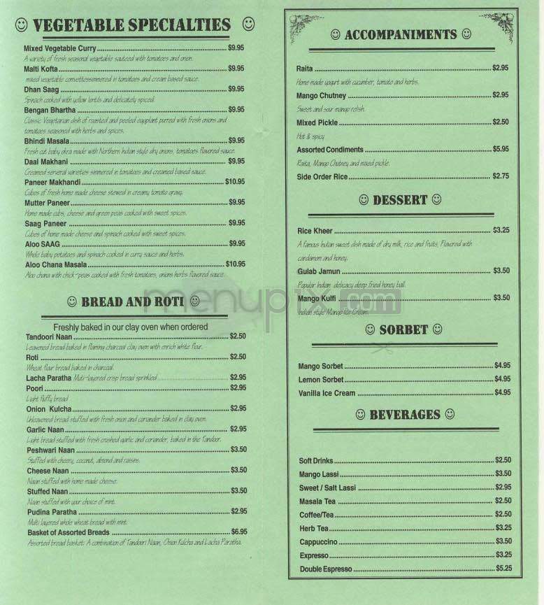 Taj Of India - Washington, DC menu_pic