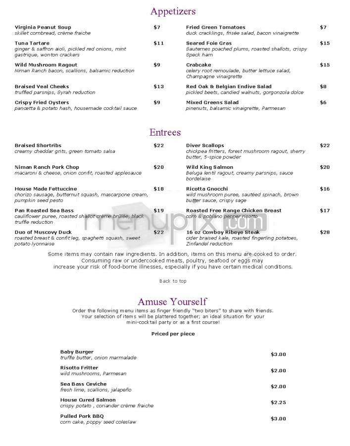Tallula - Arlington, VA menu_pic