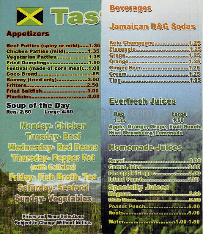 Taste of Jamaica - Highland, IN menu_pic