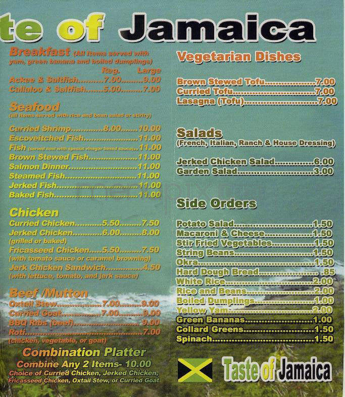 Taste of Jamaica - Highland, IN menu_pic