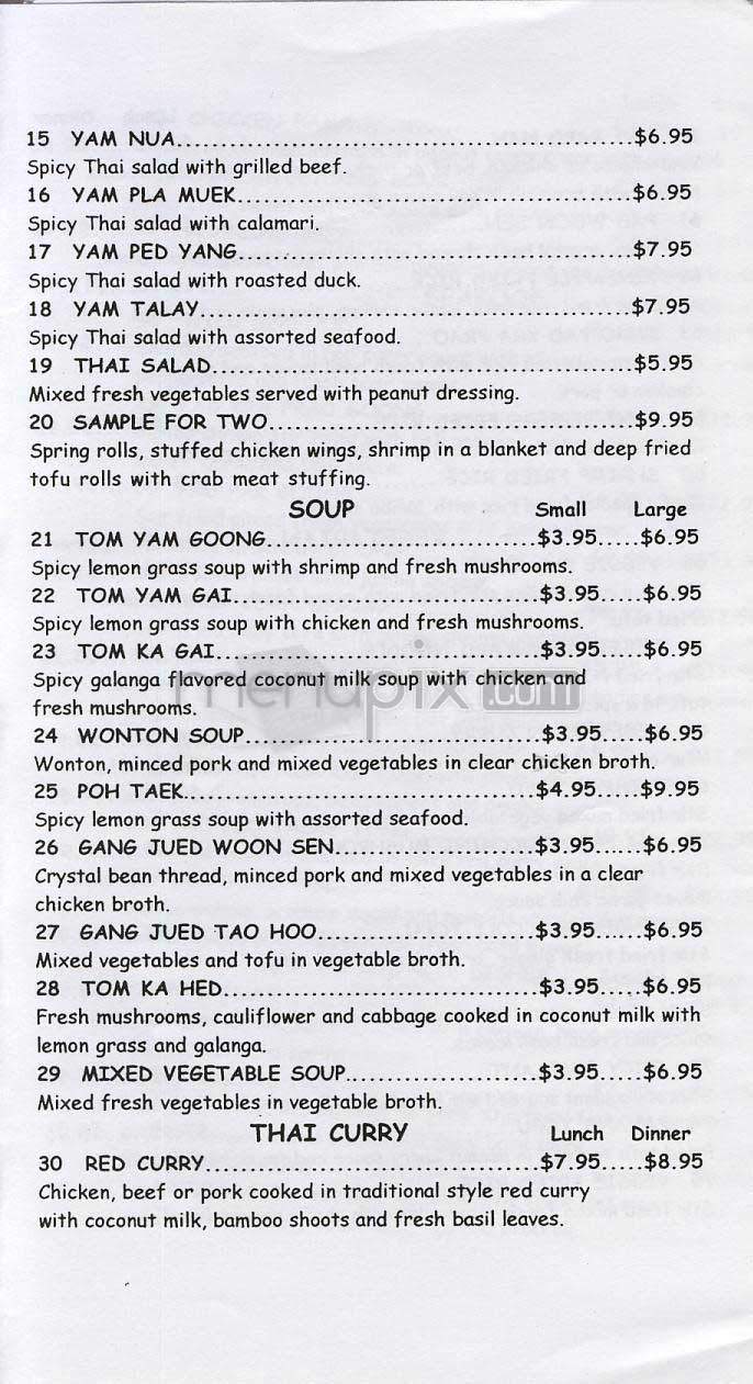 Thai Peppers - Alexandria, VA menu_pic