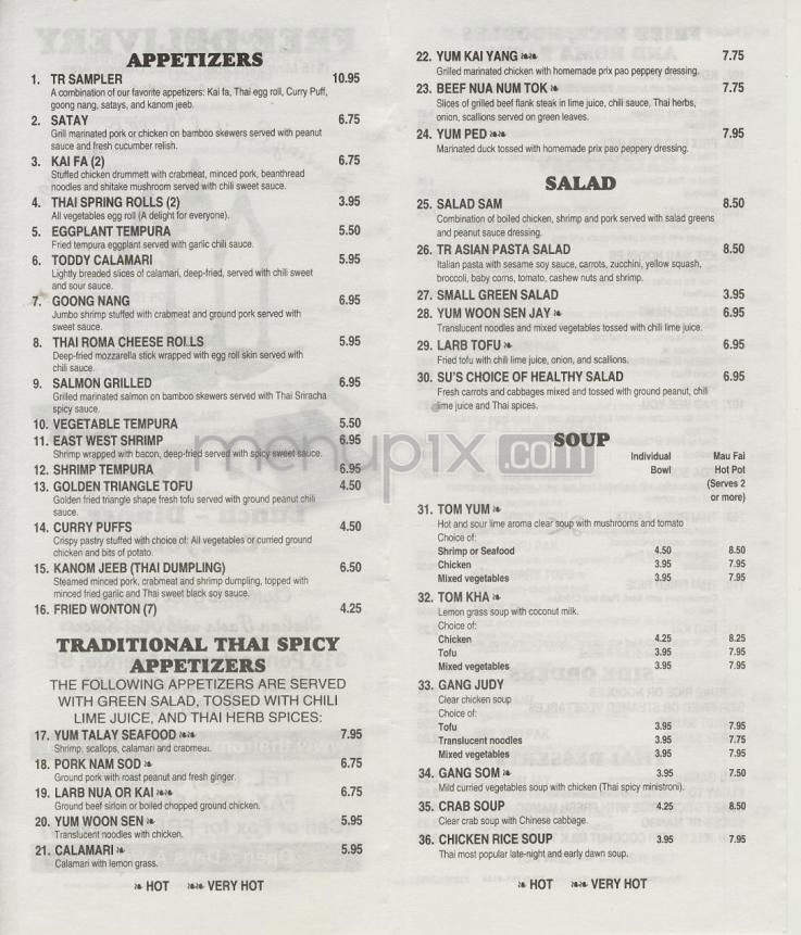 Thai Roma Restaurant - Washington, DC menu_pic