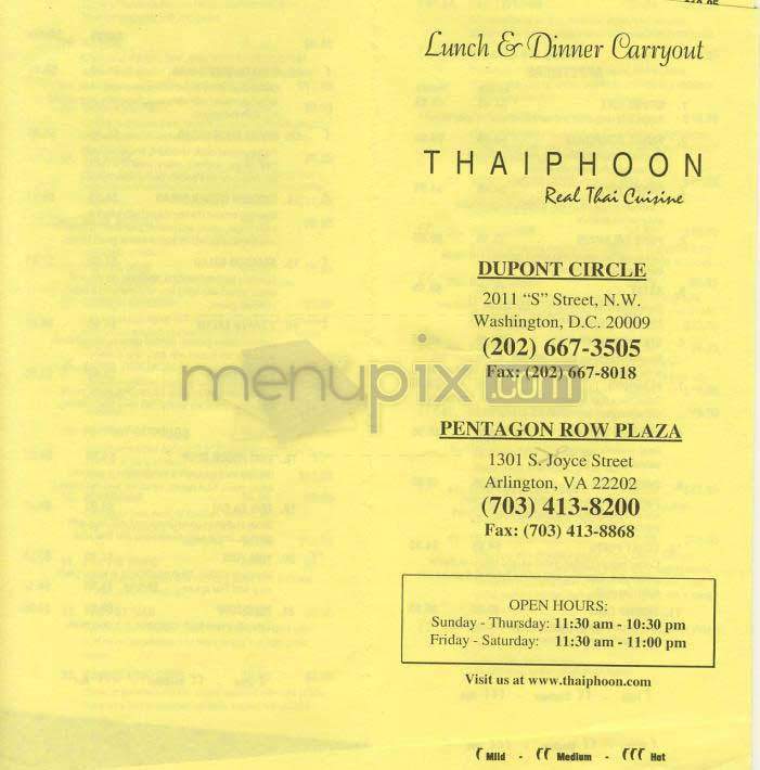 Thaiphoon - Washington, DC menu_pic