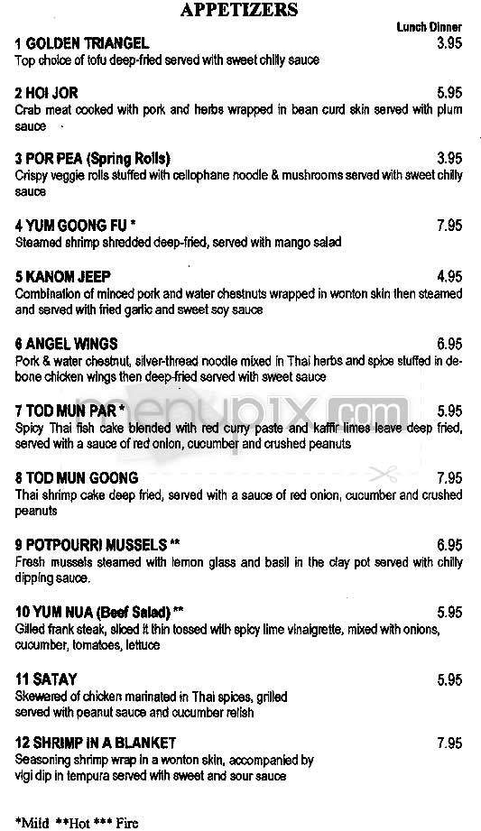 Thai Tanic - Washington, DC menu_pic