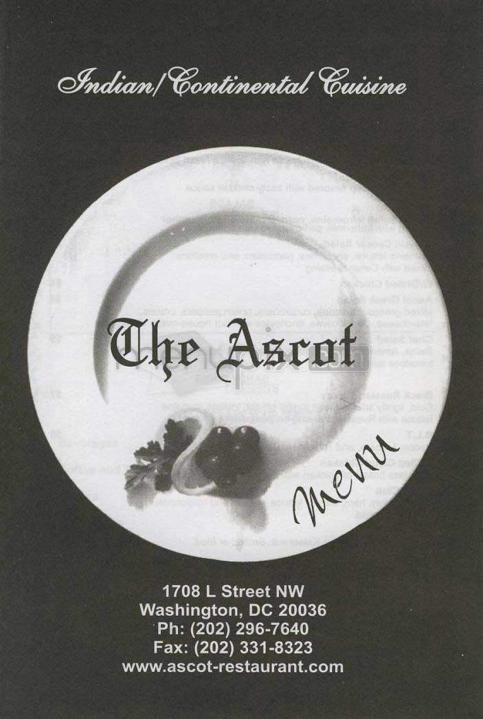 The Ascot - Washington, DC menu_pic