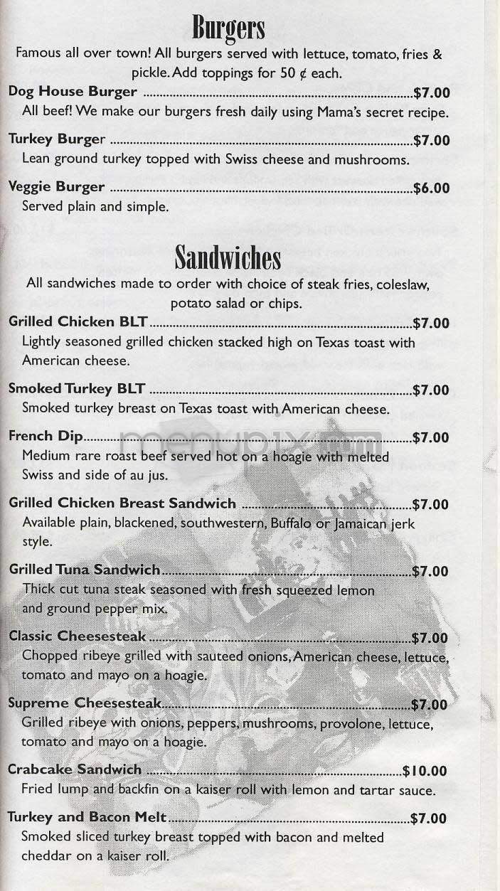 The Barking Dog - Bethesda, MD menu_pic