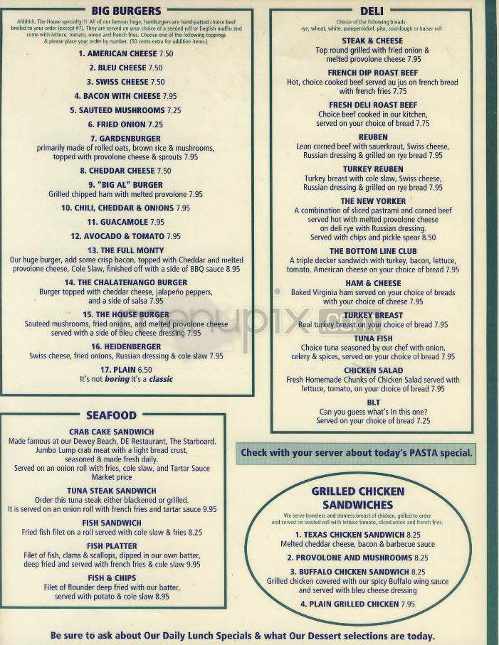 The Bottom Line - Washington, DC menu_pic
