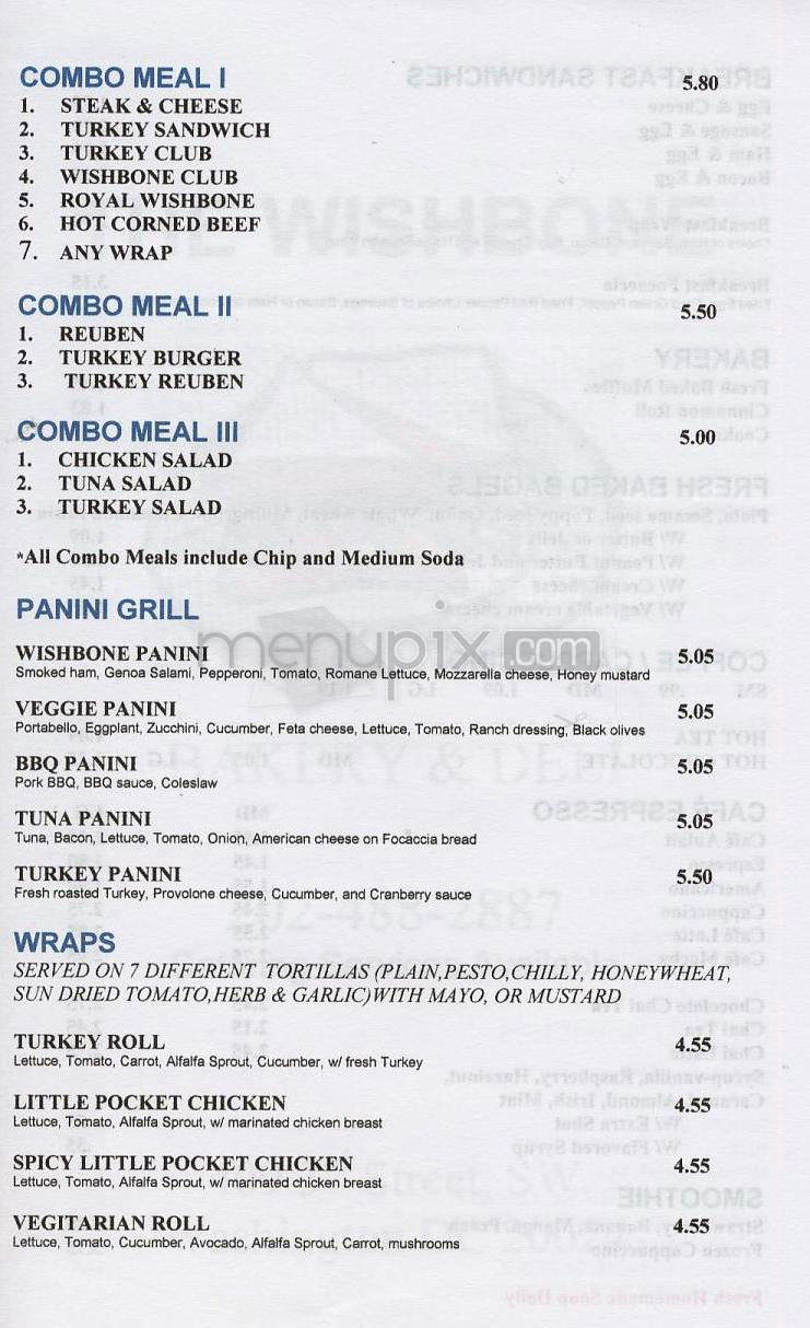 The Wishbone - Washington, DC menu_pic