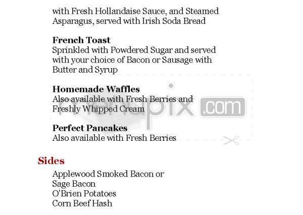 Dubliner (Phoenix Park Hotel) - Washington, DC menu_pic