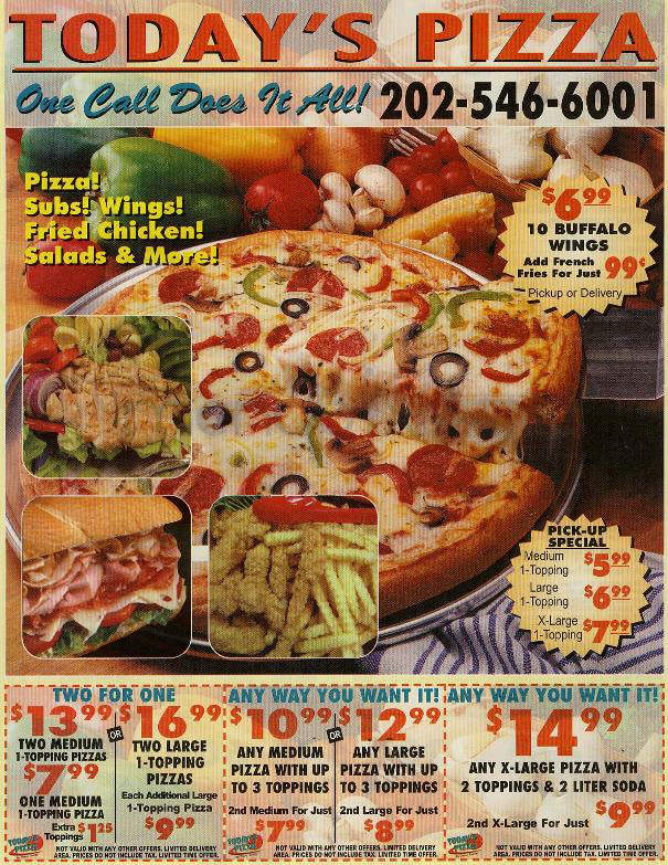 Today's Pizza - Washington, DC menu_pic