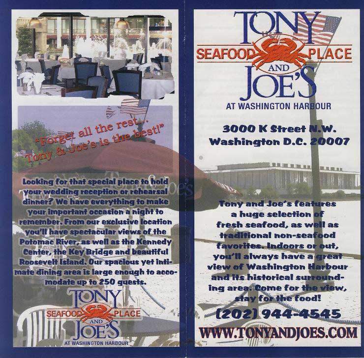 Tony & Joe's - Washington, DC menu_pic