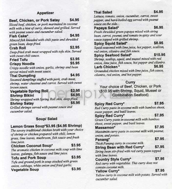 Top Thai - Arlington, VA menu_pic