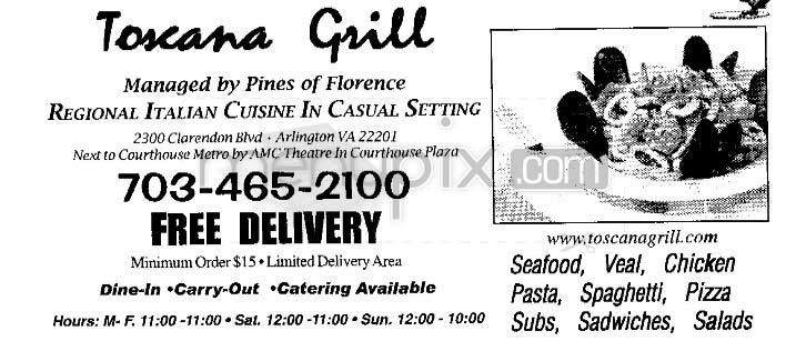 Tossana Grill - Arlington, VA menu_pic