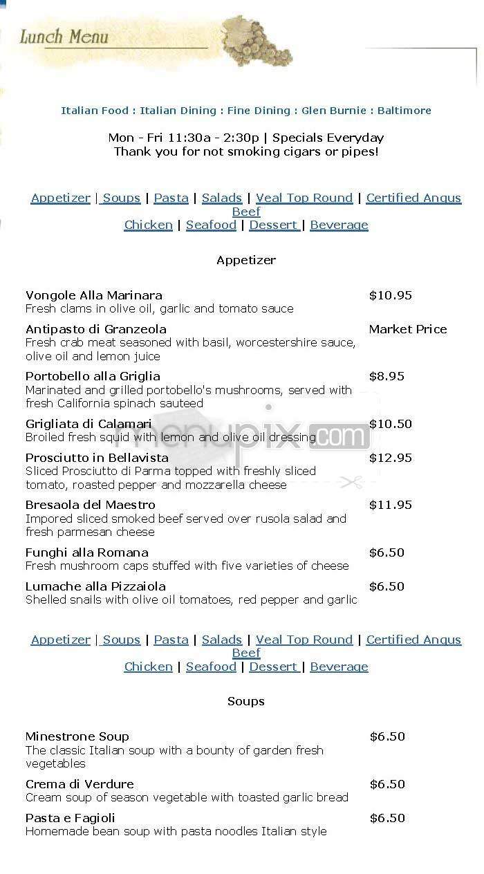 Trattoria Alberto - Washington, DC menu_pic