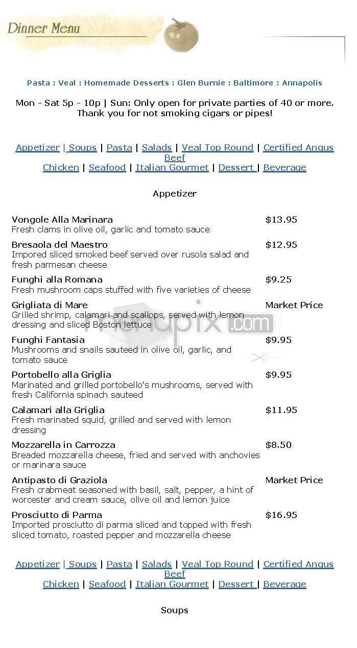 Trattoria Alberto - Washington, DC menu_pic