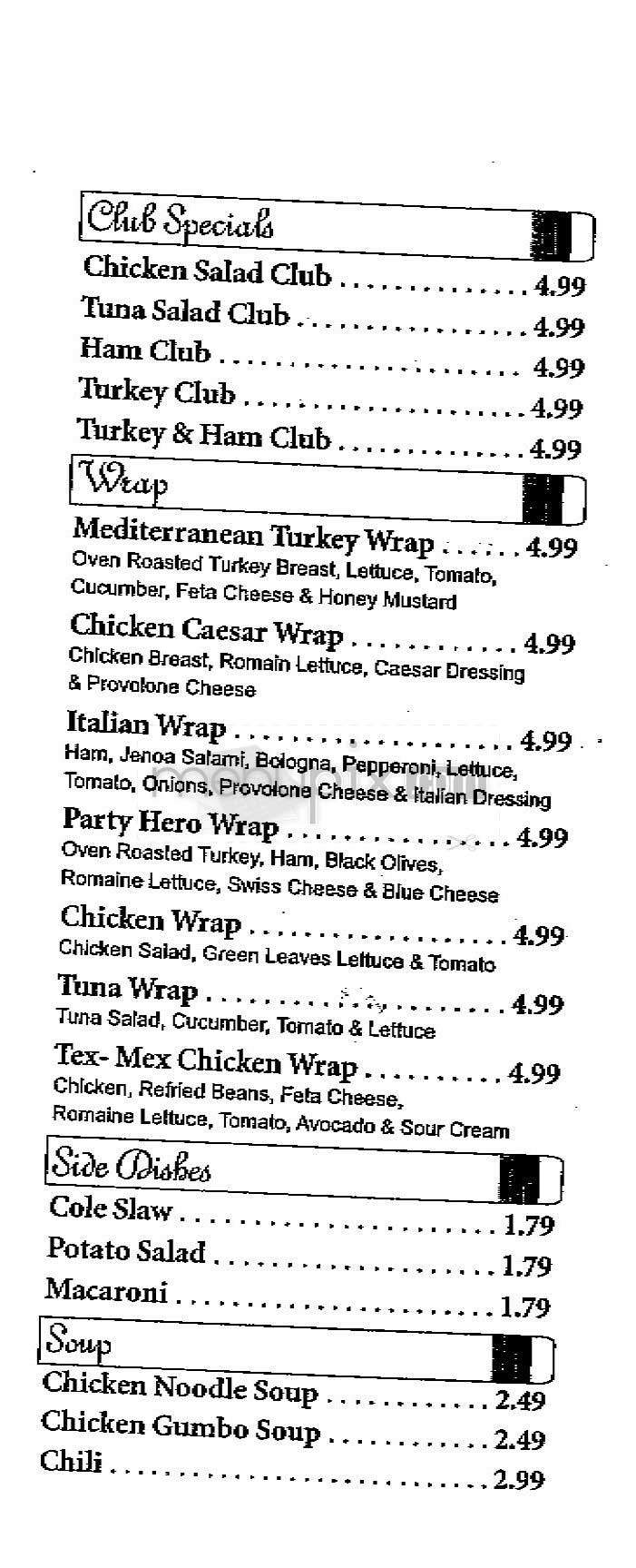 Trinity Deli - Washington, DC menu_pic