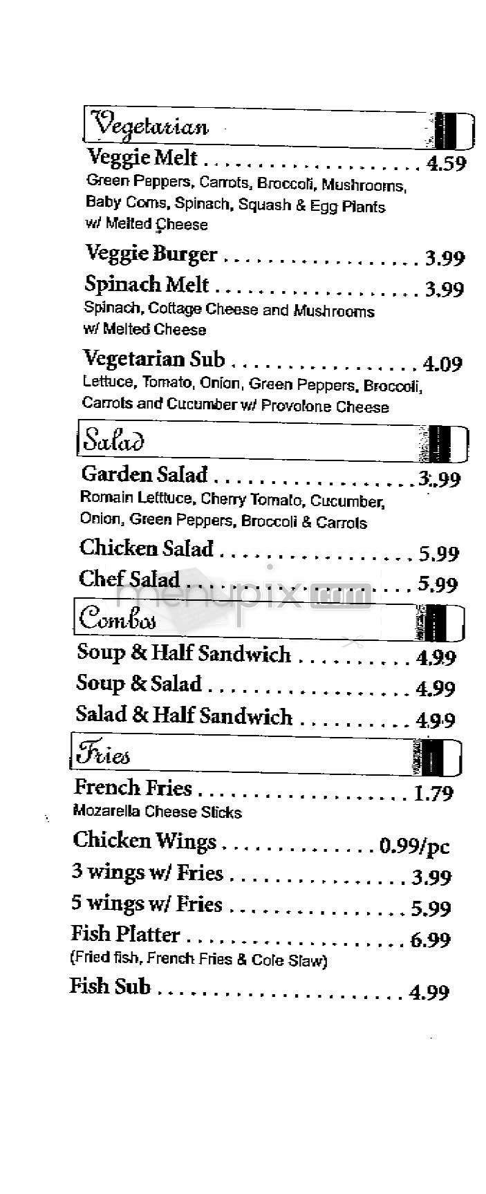 Trinity Deli - Washington, DC menu_pic