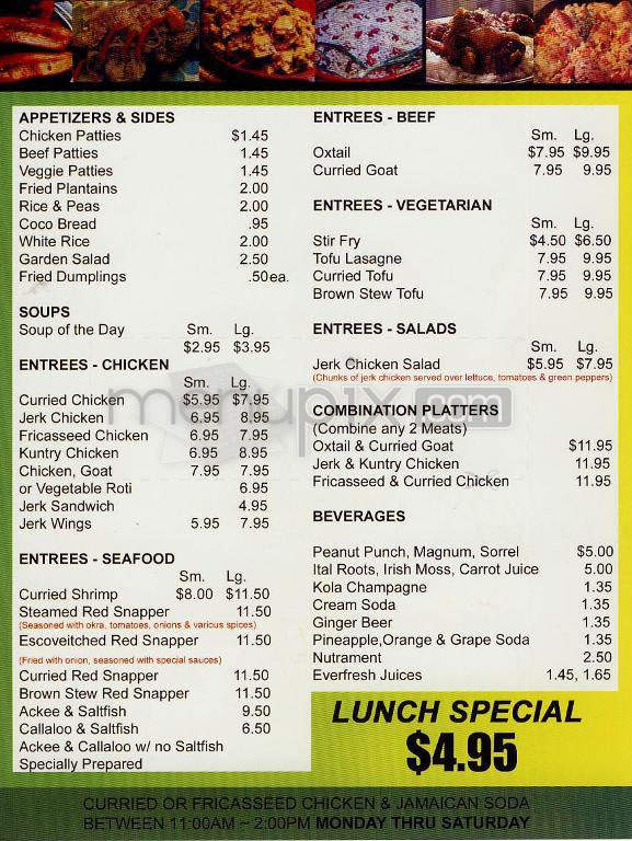 Menu of Tropicana in Washington, DC 20001