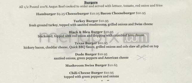 Tunnicliff's Tavern - Washington, DC menu_pic