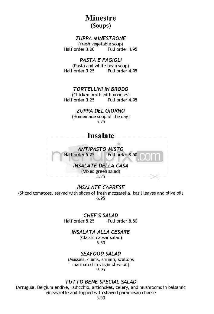Tutto Bene - Arlington, VA menu_pic