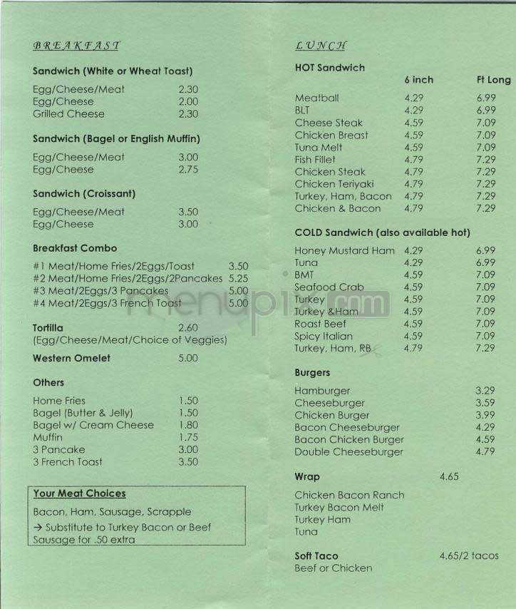 Twin Boys Cafe - Washington, DC menu_pic