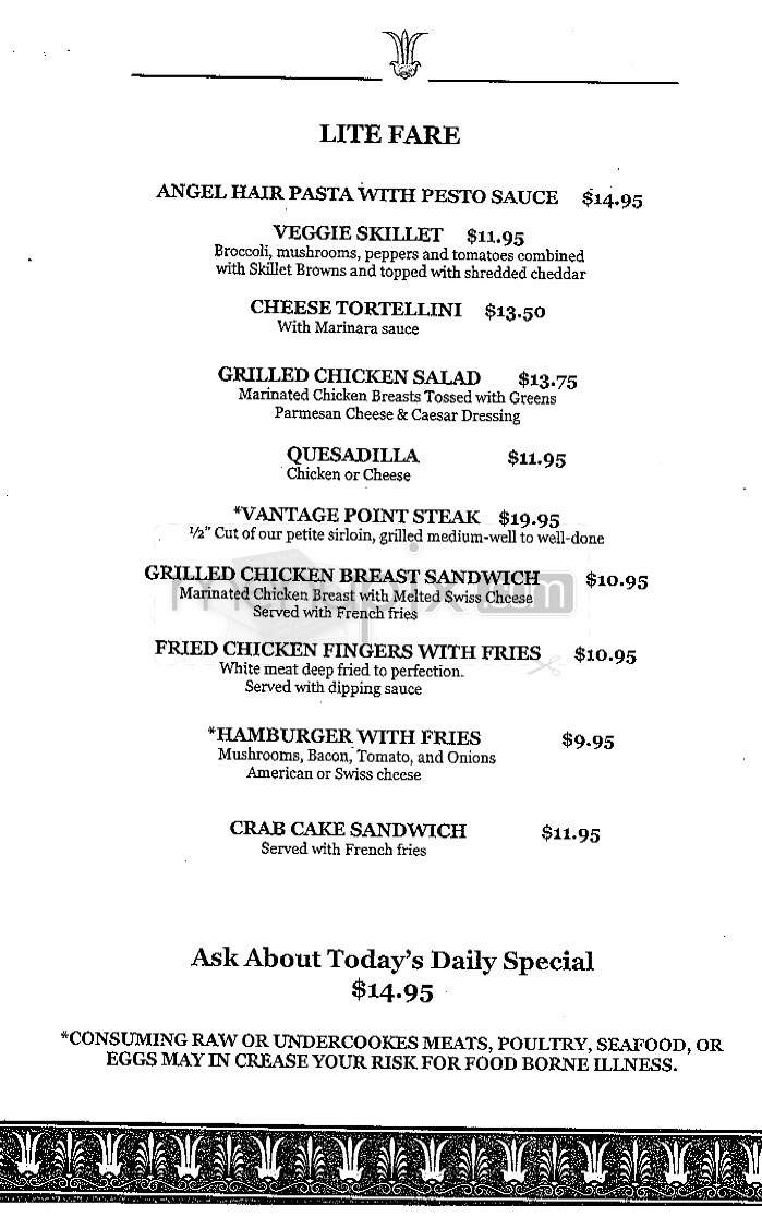 Vantage Point (Holiday Inn) - Arlington, VA menu_pic