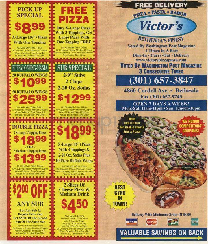 Victor's - Bethesda, MD menu_pic