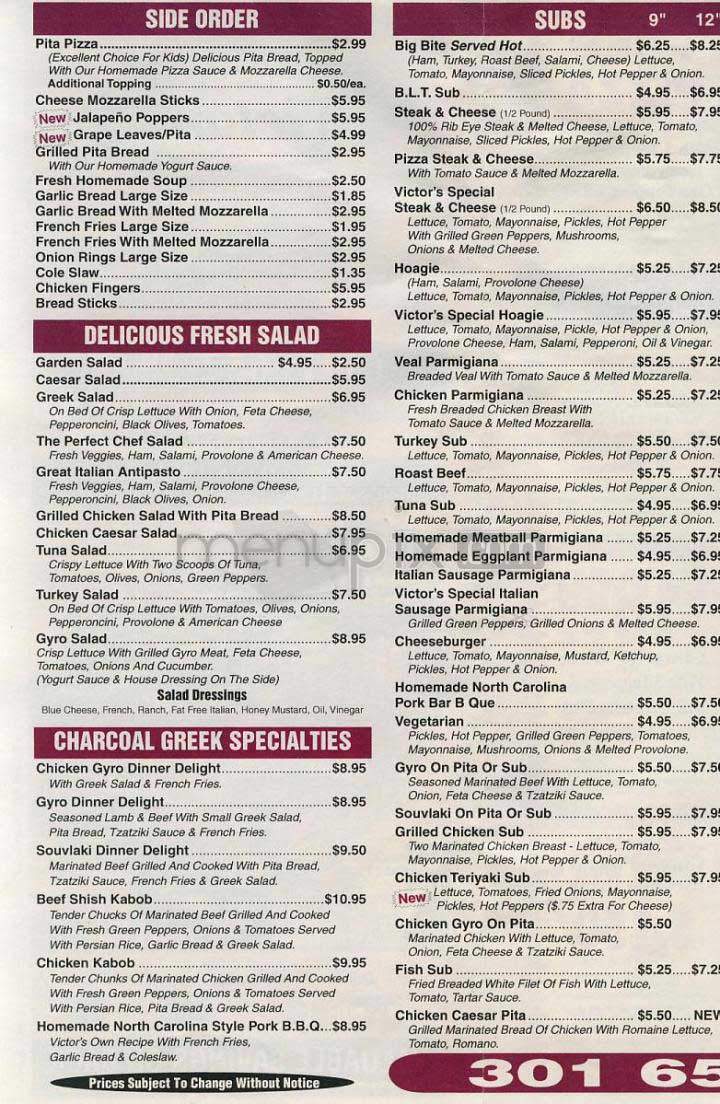 Victor's - Bethesda, MD menu_pic