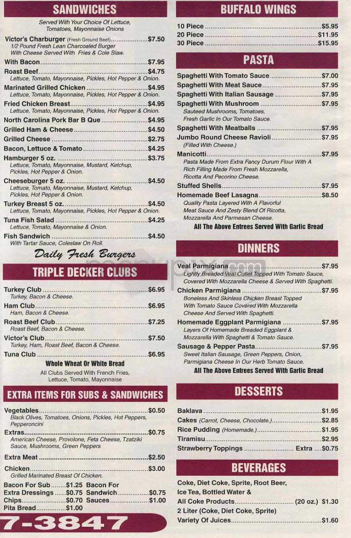 Victor's - Bethesda, MD menu_pic