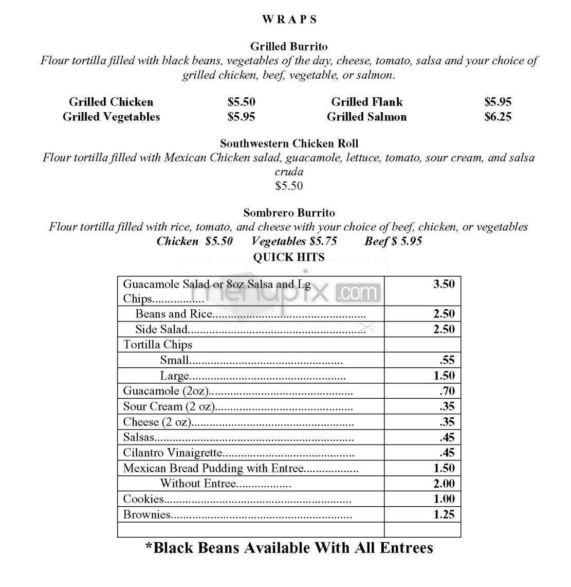 The Well-Dressed Burrito - Washington, DC menu_pic