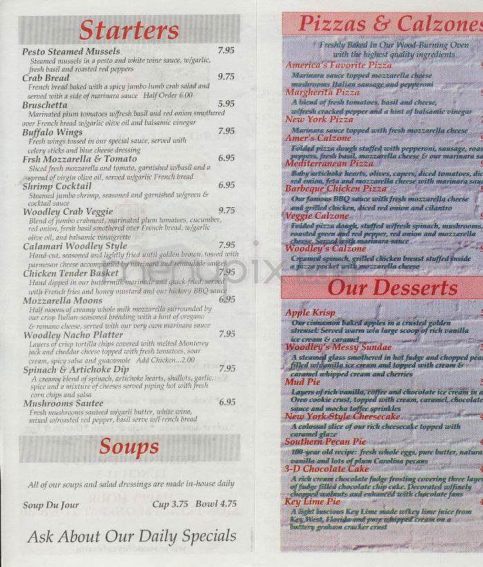 Woodley Cafe Restaurant & Bar - Washington, DC menu_pic
