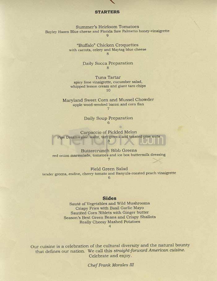 Zola - Washington, DC menu_pic