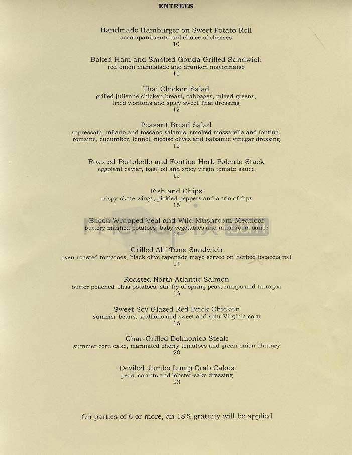 Zola - Washington, DC menu_pic