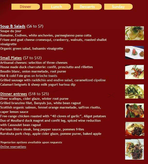 Bastille - Alexandria, VA menu_pic
