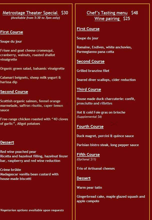 Bastille - Alexandria, VA menu_pic