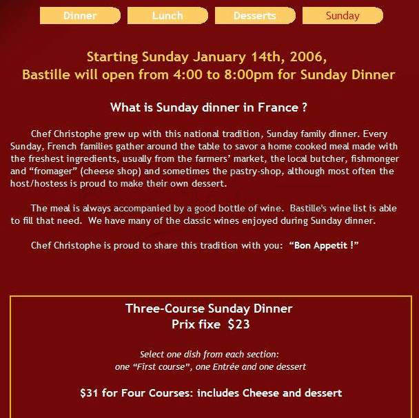 Bastille - Alexandria, VA menu_pic