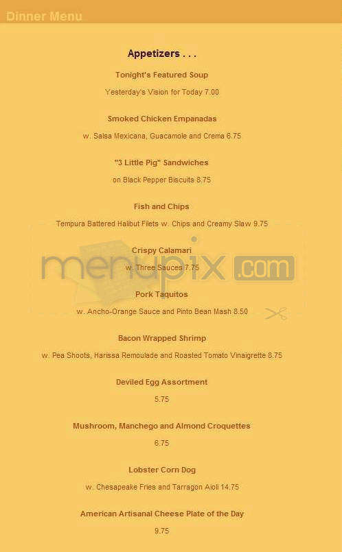 David Greggory - Washington, DC menu_pic
