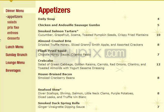 Evening Star Cafe - Alexandria, VA menu_pic