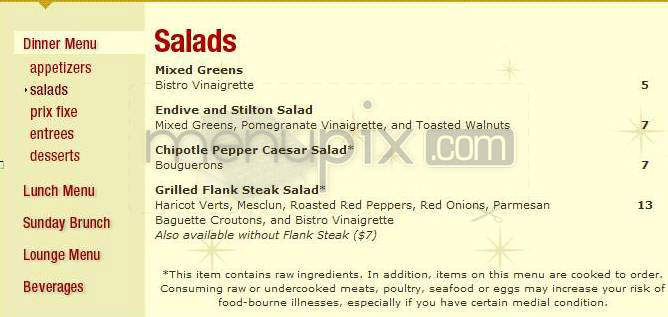 Evening Star Cafe - Alexandria, VA menu_pic