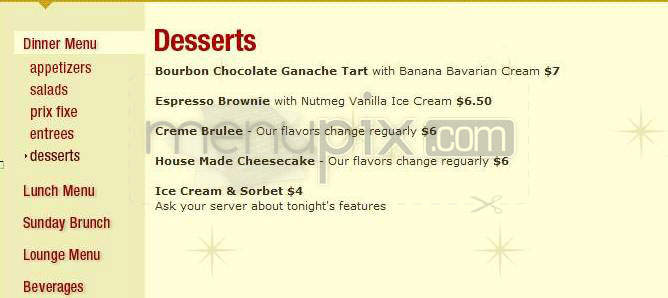 Evening Star Cafe - Alexandria, VA menu_pic