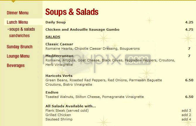 Evening Star Cafe - Alexandria, VA menu_pic