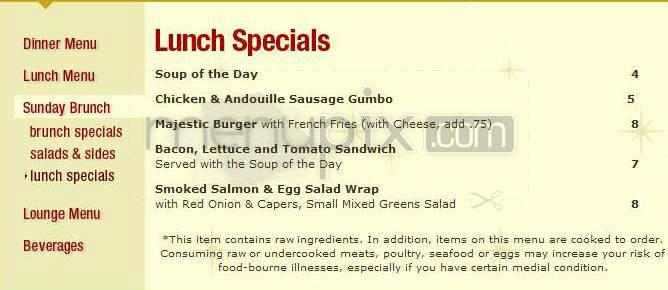 Evening Star Cafe - Alexandria, VA menu_pic