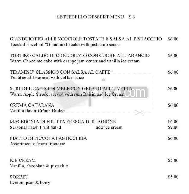 Sette Bello - Arlington, VA menu_pic