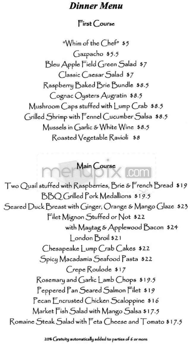 Two Quail - Washington, DC menu_pic