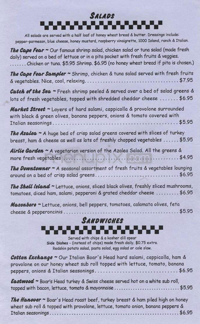 17th Street Deli Landfall - Wilmington, NC menu_pic