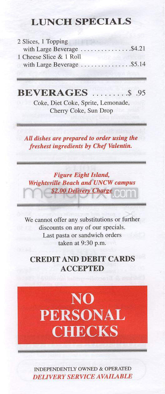 Brooklyn Pizza Co. - Wilmington, NC menu_pic