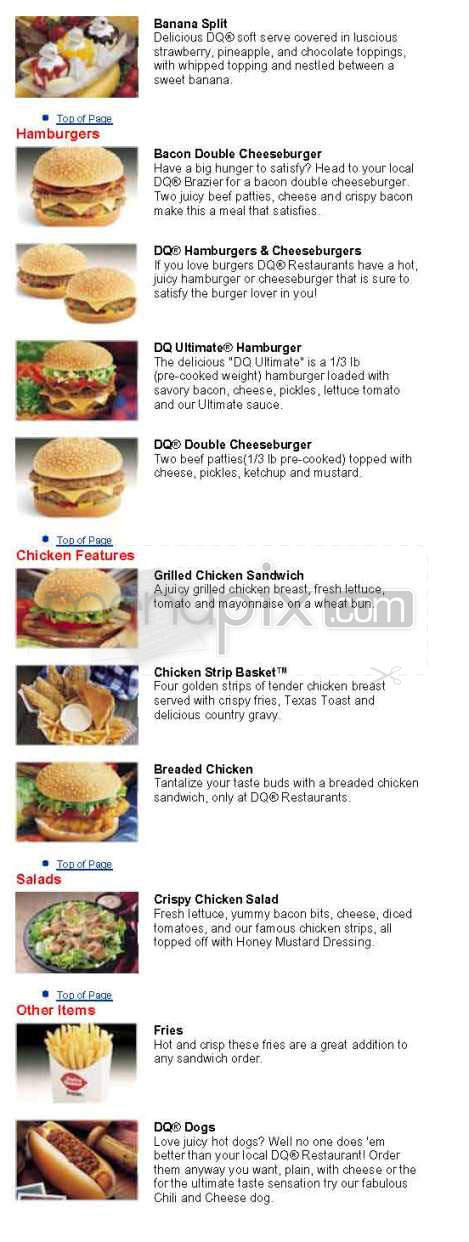 Dairy Queen - Wilmington, NC menu_pic