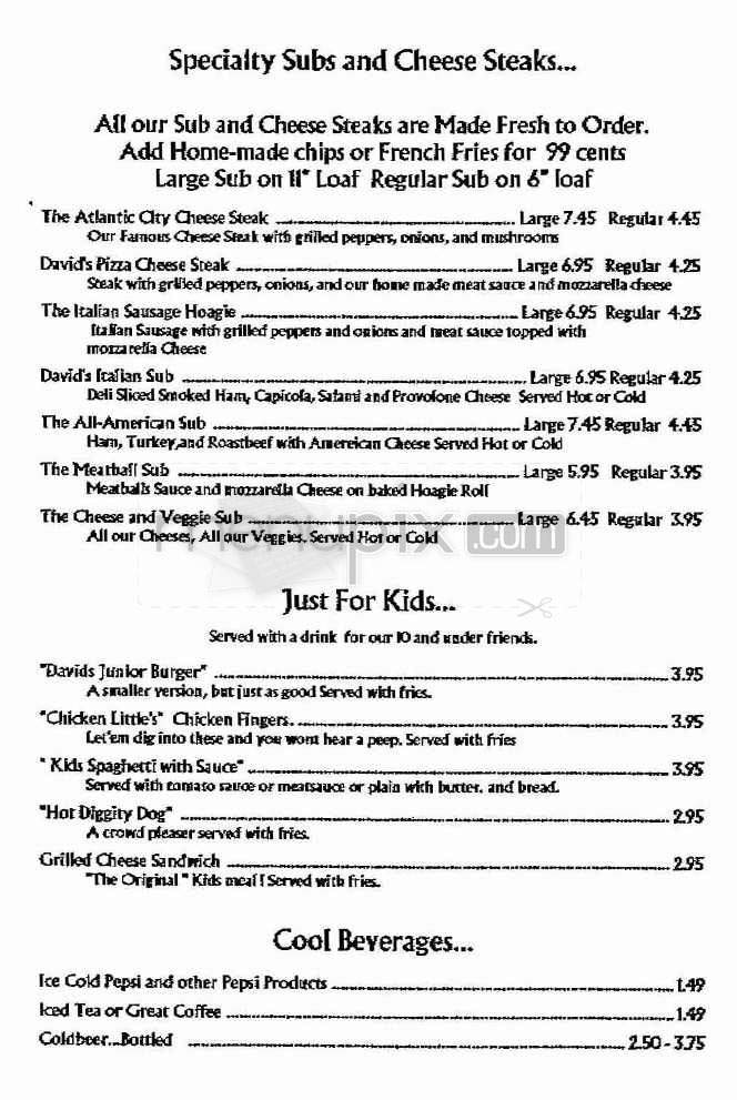 David's Deli & Restaurant - Wilmington, NC menu_pic