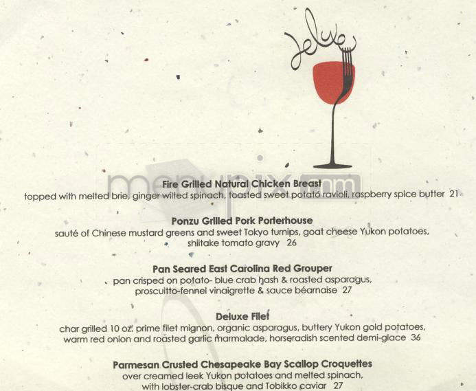Deluxe Cafe - Wilmington, NC menu_pic