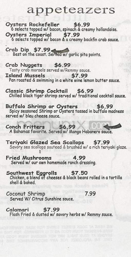 Dock Street Seafood & Grill - Wilmington, NC menu_pic